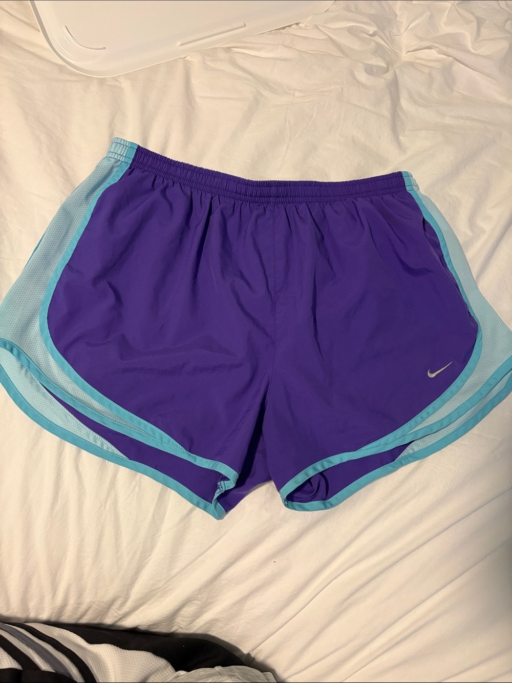 Nike Women's Purple Running Shorts with Teal Trim